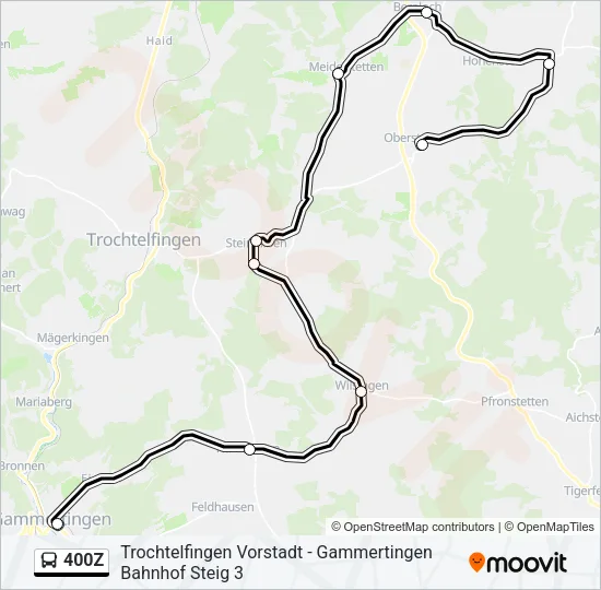 400Z Bus Line Map