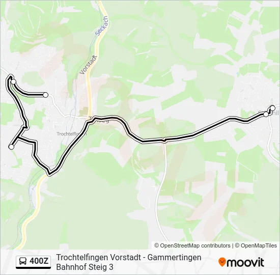 Автобус 400Z: карта маршрута