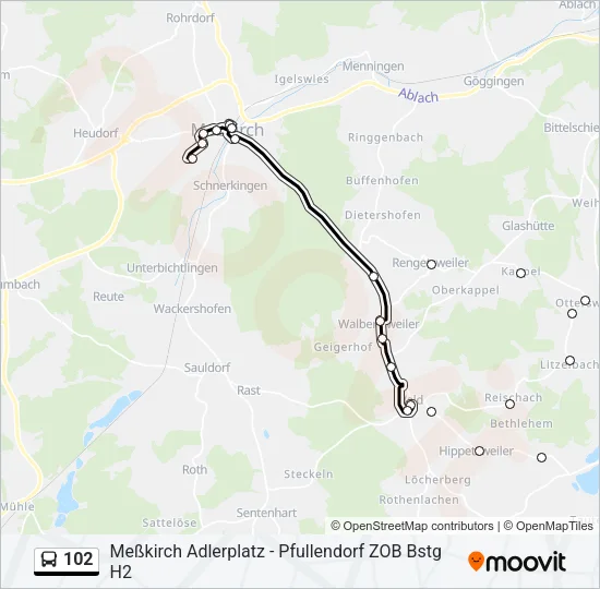 102 Bus Line Map