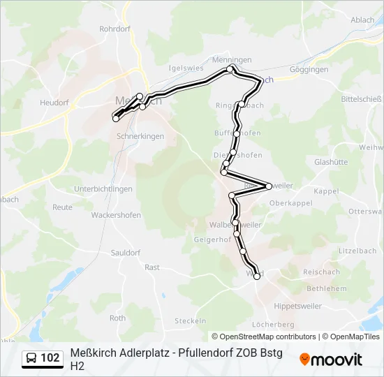 102 Bus Line Map