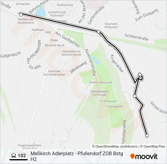 102 Bus Line Map