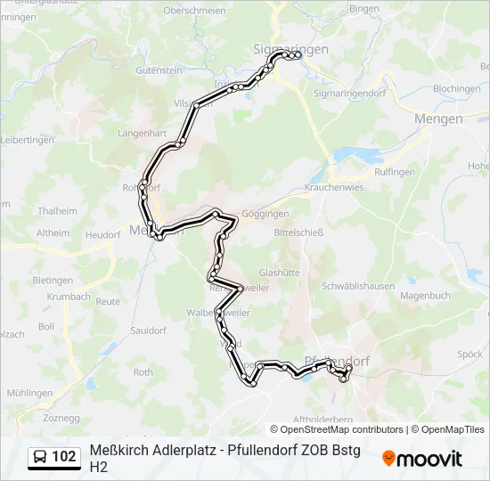 102 Bus Line Map