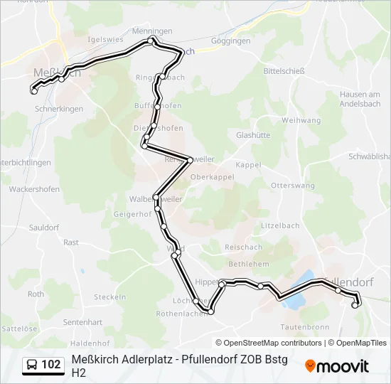 102 Bus Line Map
