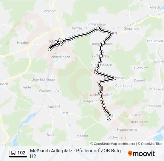 102 Bus Line Map