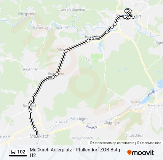Автобус 102: карта маршрута