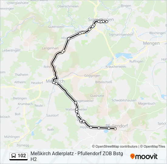 102 Bus Line Map