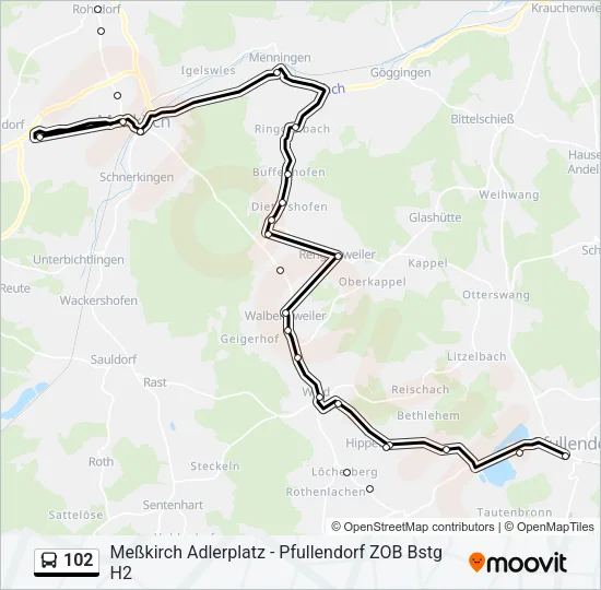 102 Bus Line Map