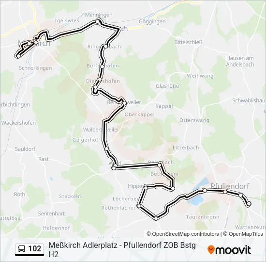 102 Bus Line Map
