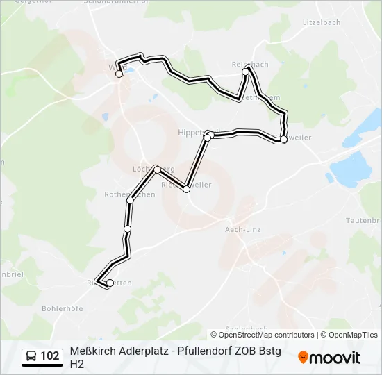 102 Bus Line Map