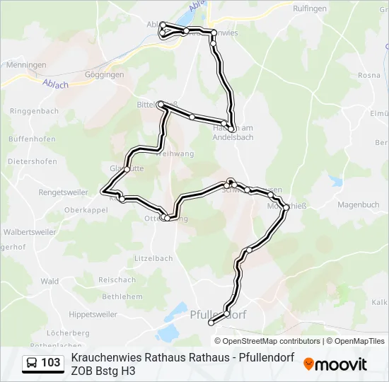 103 Bus Line Map