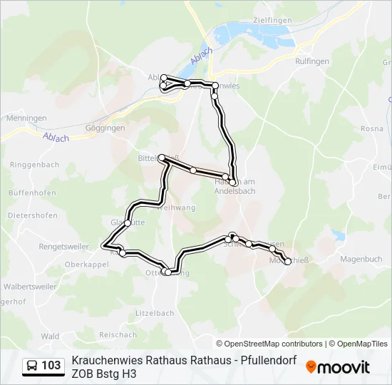 103 Bus Line Map