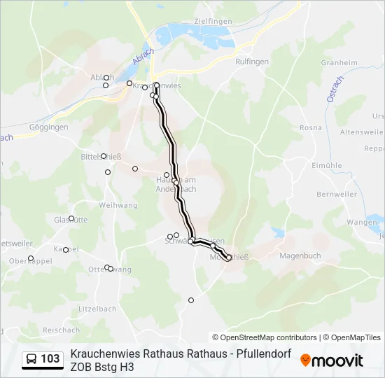 103 Bus Line Map