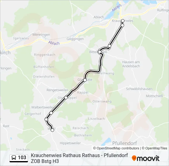 103 Bus Line Map