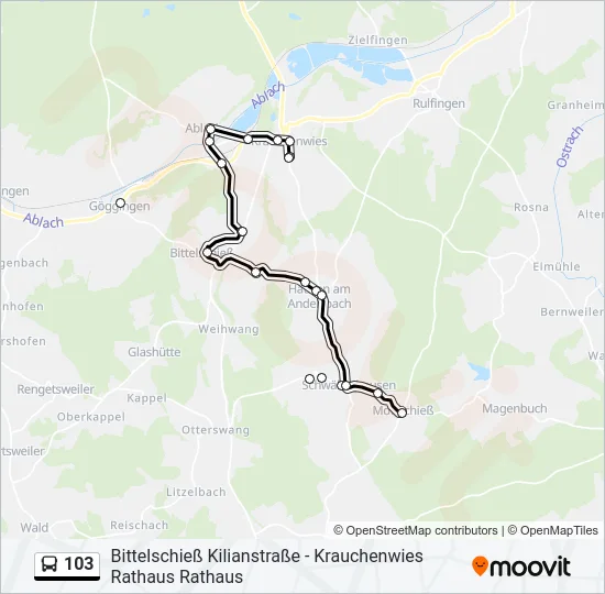 103 Bus Line Map