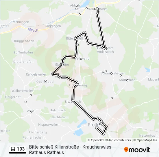 103 Bus Line Map