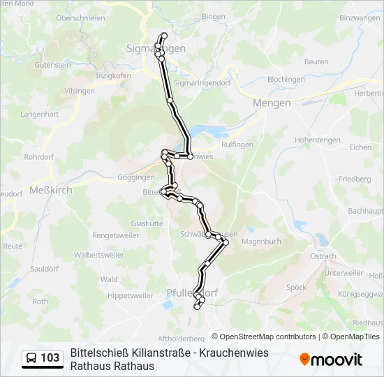 103 Bus Line Map