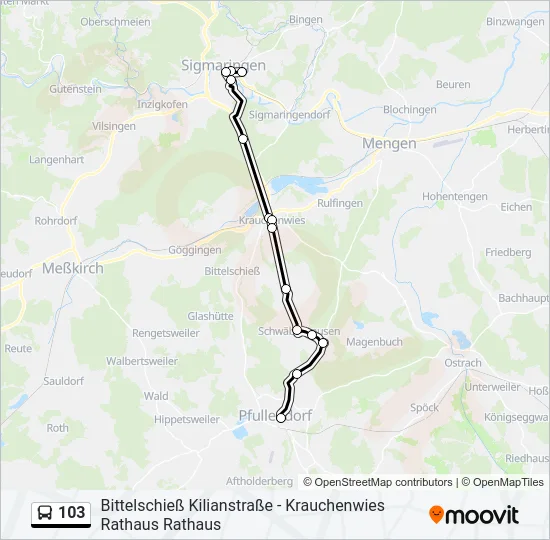 103 Bus Line Map