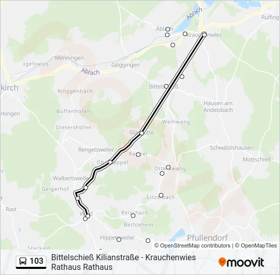 103 Bus Line Map