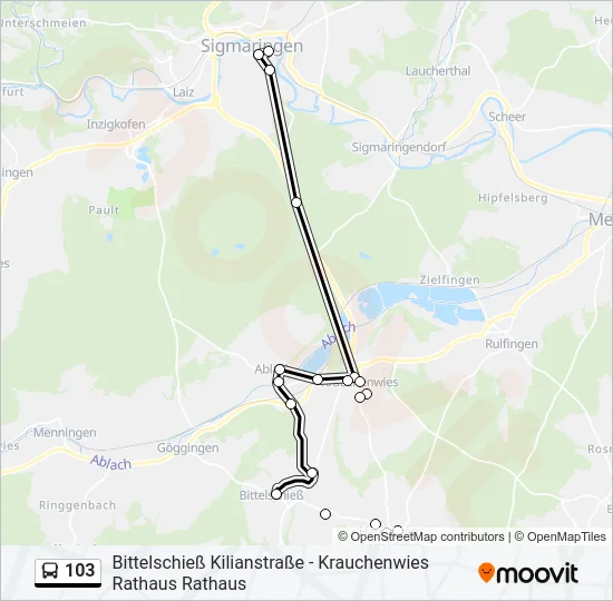 103 Bus Line Map