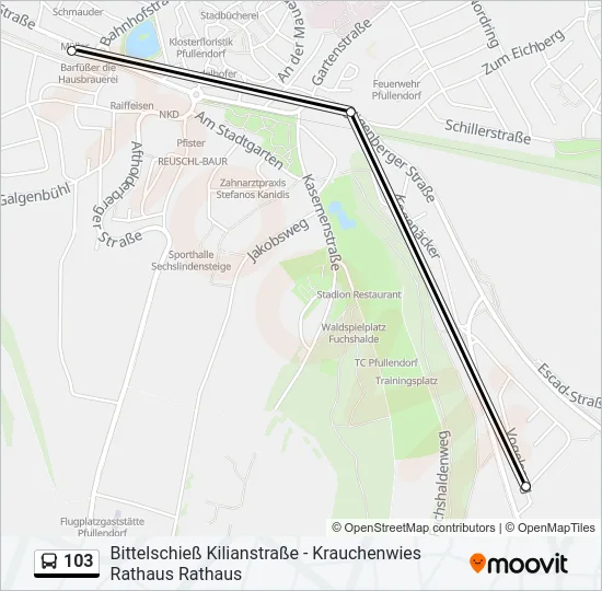 103 Bus Line Map