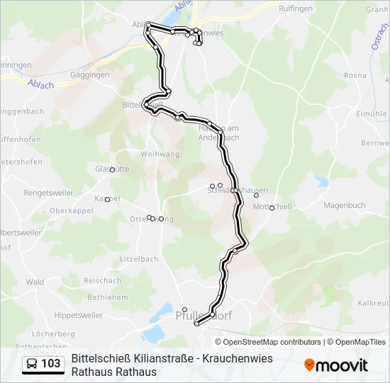 103 Bus Line Map