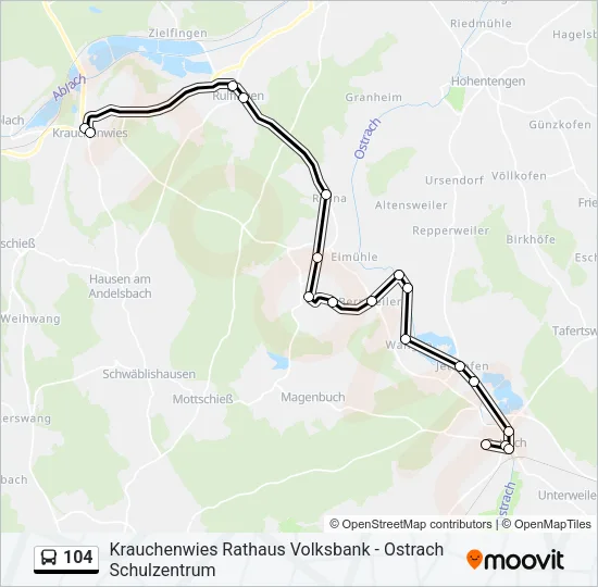 104 Bus Line Map