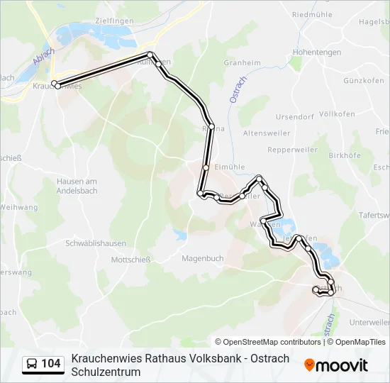 104 Bus Line Map