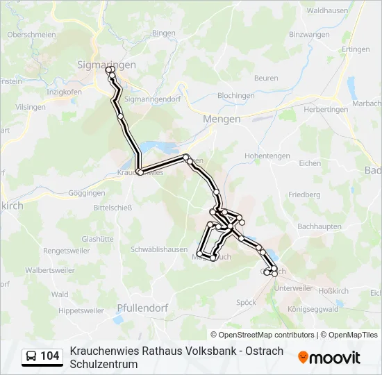 104 Bus Line Map