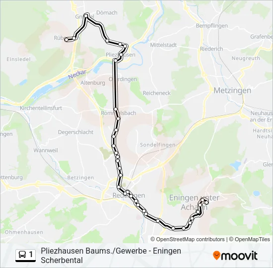 1 Bus Line Map