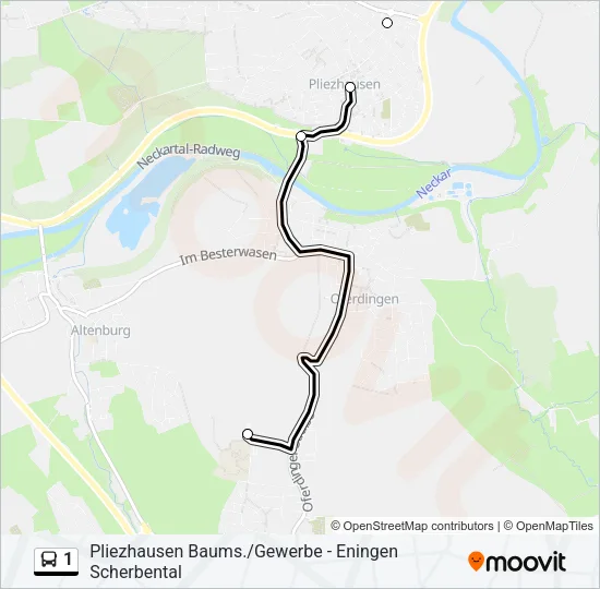 1 Bus Line Map