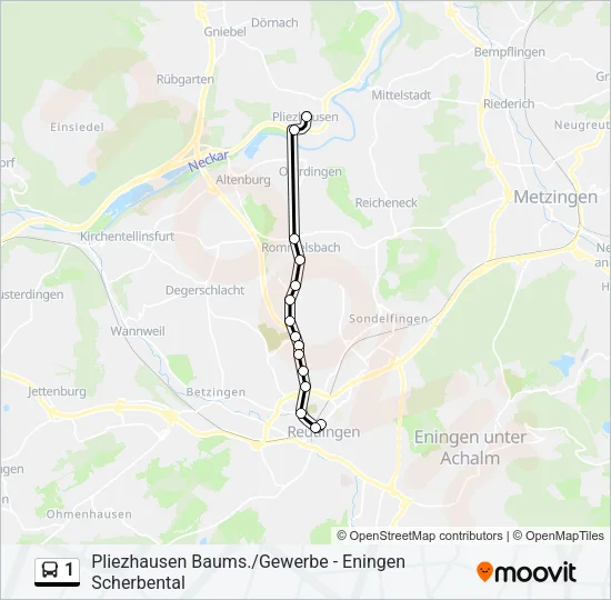 1 Bus Line Map