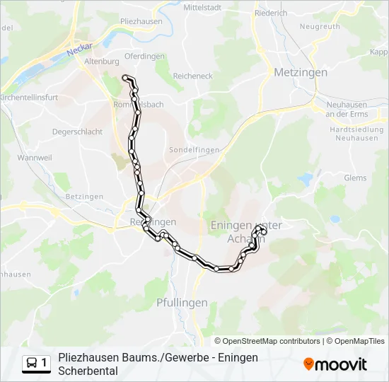 1 Bus Line Map