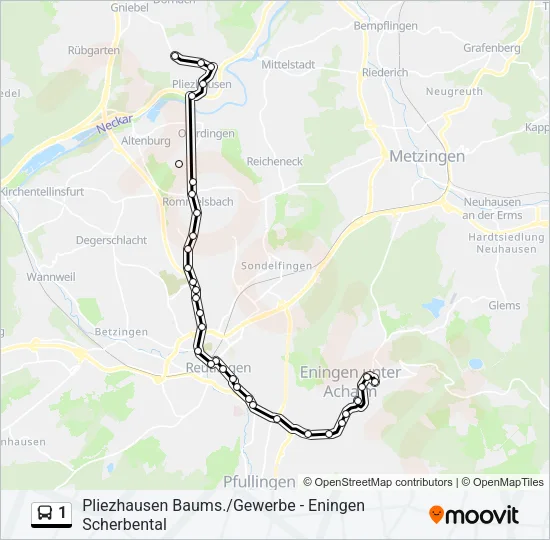 1 Bus Line Map