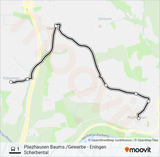 1 Bus Line Map