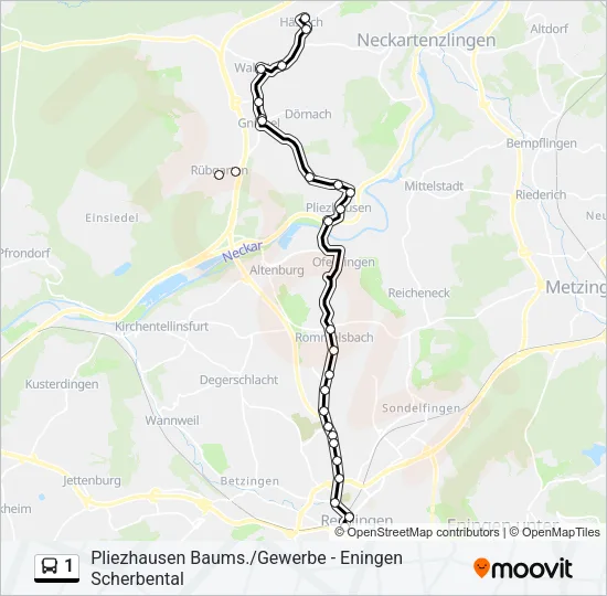 1 Bus Line Map