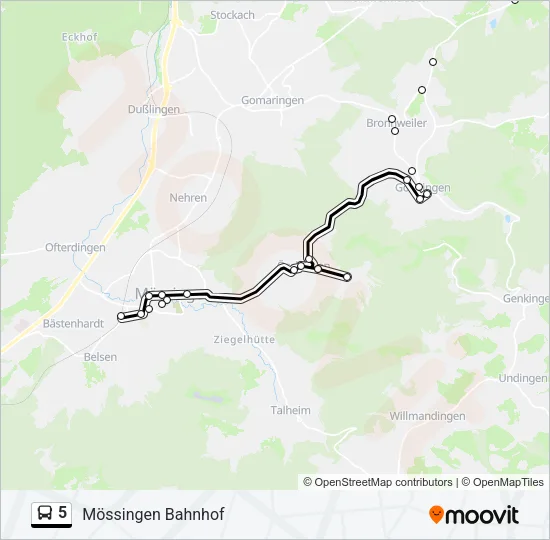 5 Bus Line Map