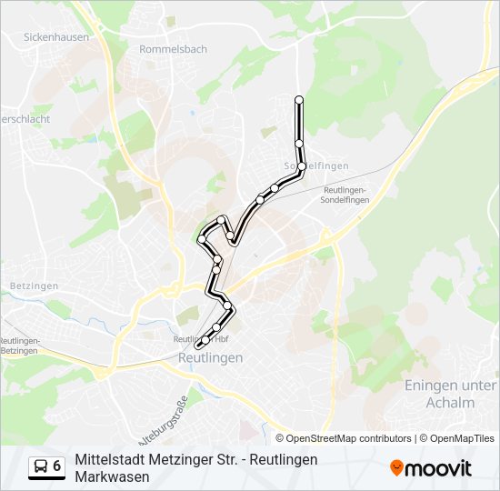 Buslinie 6 Karte