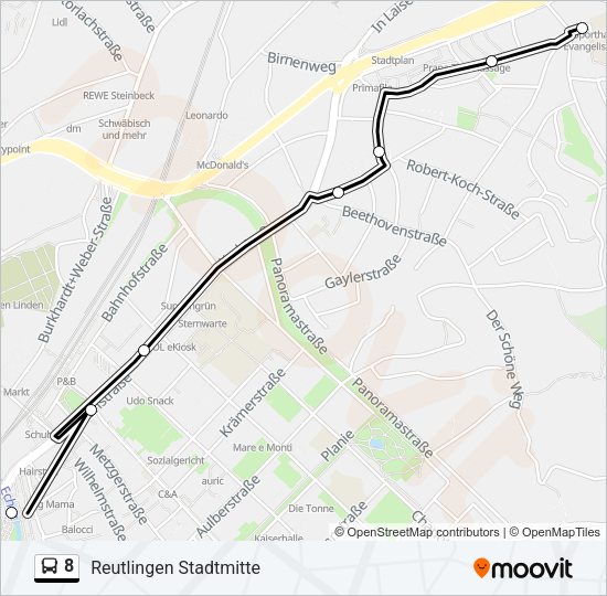 8 Bus Line Map