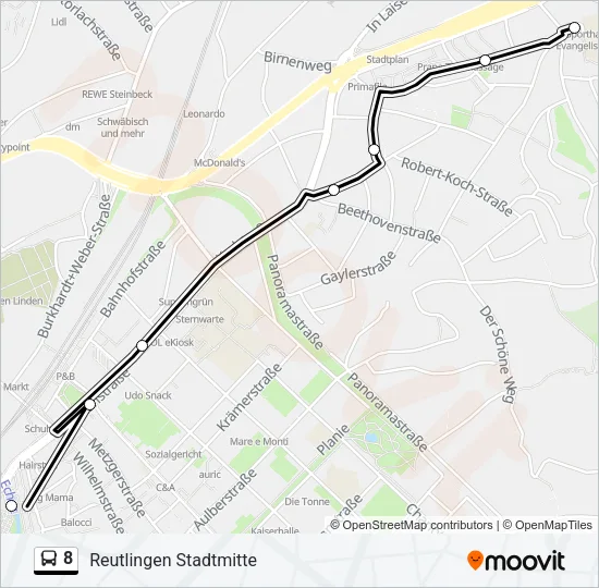 8 Bus Line Map