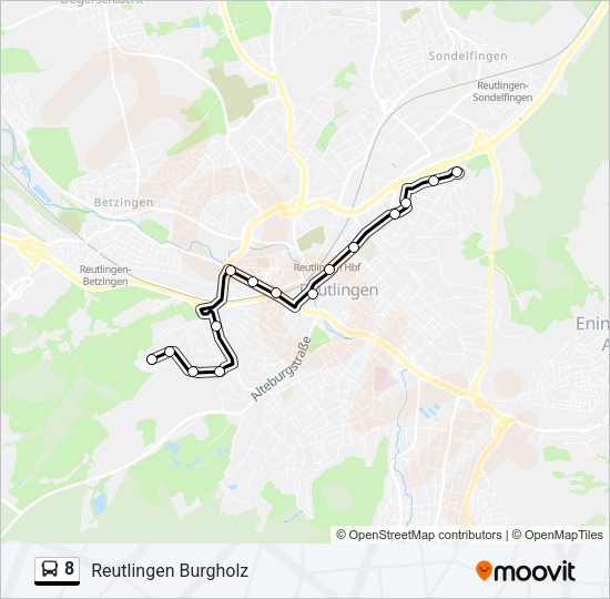 Автобус 8: карта маршрута
