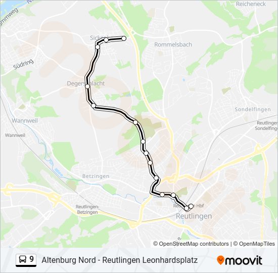 9 Bus Line Map