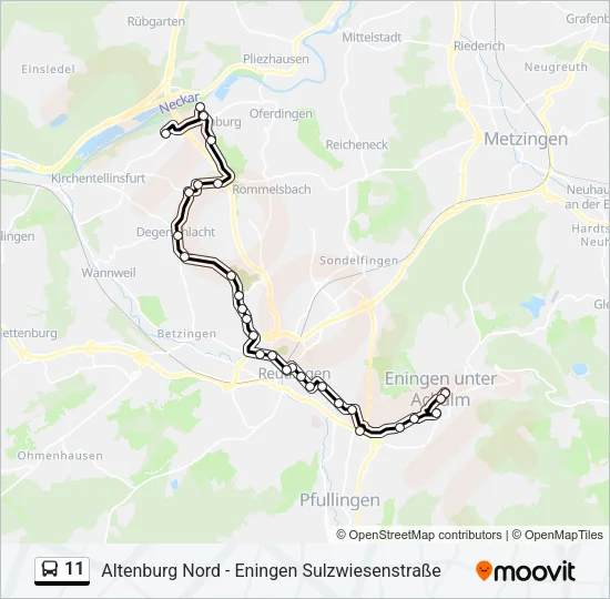 11 Bus Line Map
