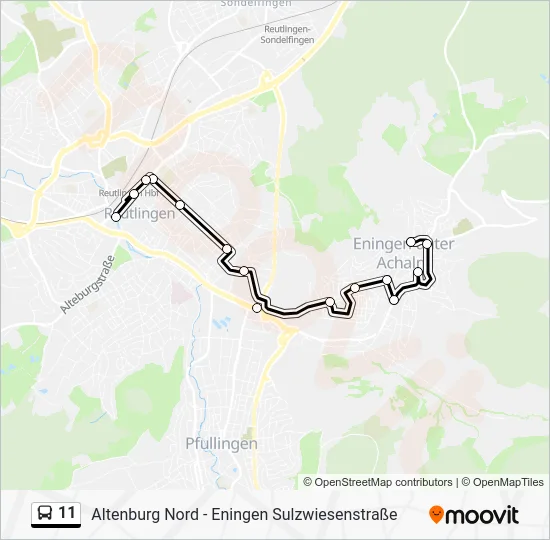 Автобус 11: карта маршрута