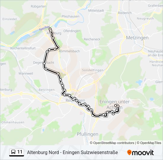 Buslinie 11 Karte