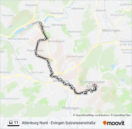 11 Bus Line Map