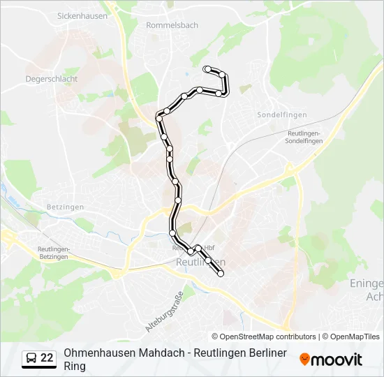 22 Bus Line Map