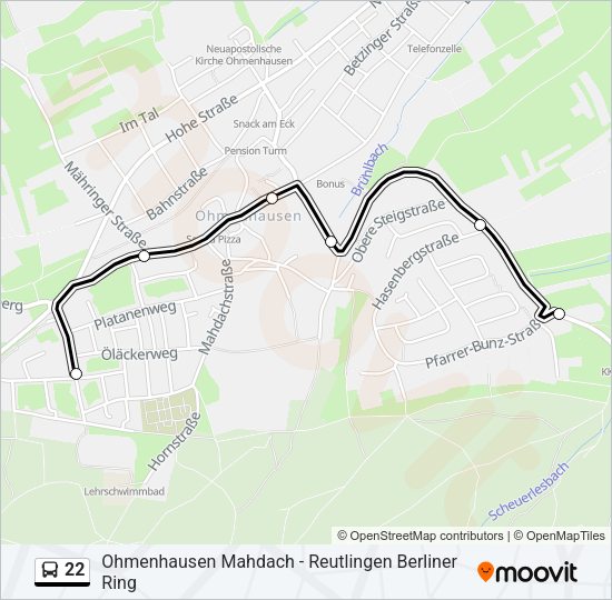 Автобус 22: карта маршрута
