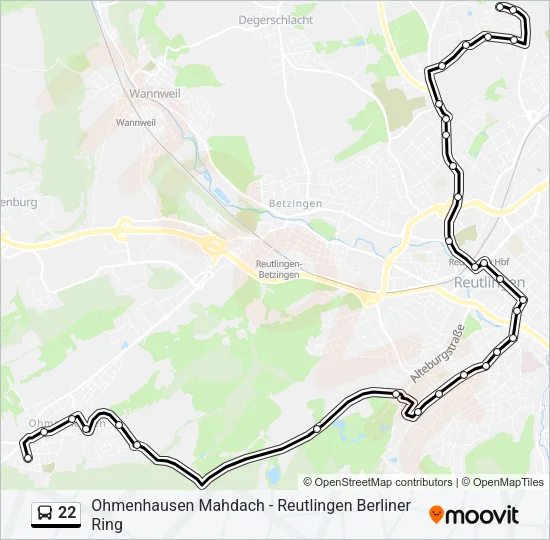 22 Bus Line Map