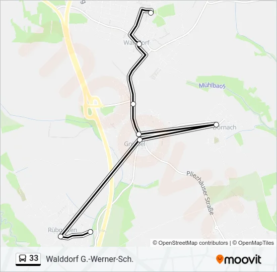 33 Bus Line Map
