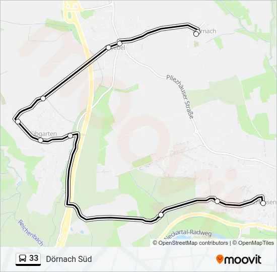 33 Bus Line Map